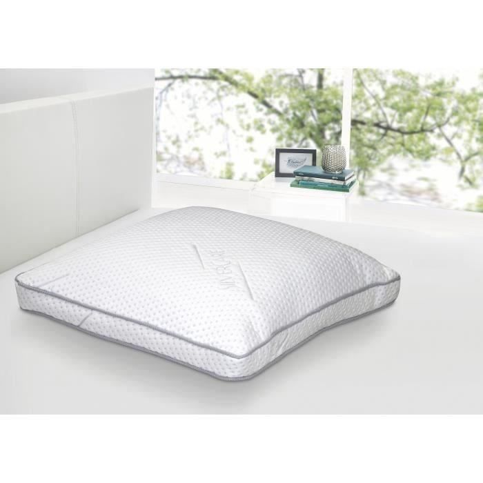 DORMIPUR Oreiller mousse a mémoire de forme Carat Luxe confort soft 60x60 cm blanc - Photo n°3