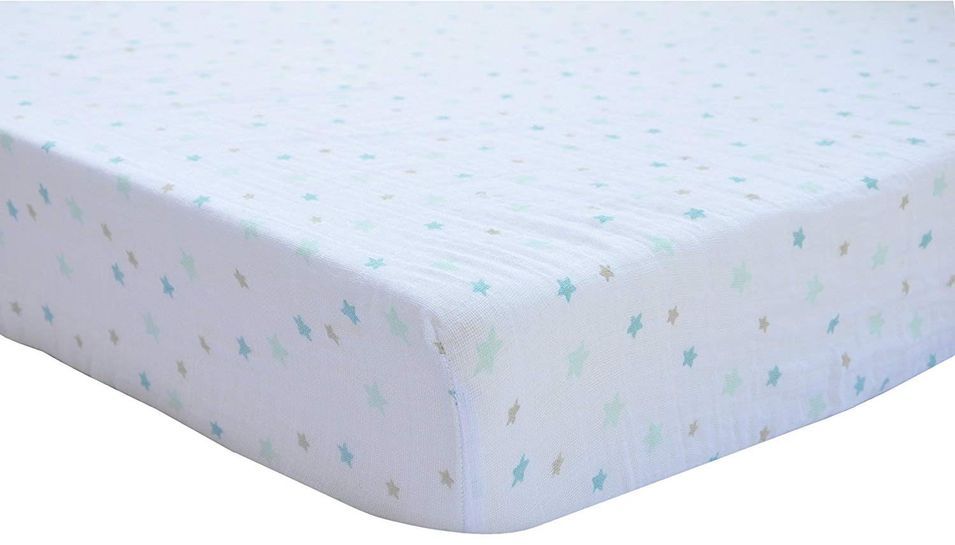 Drap housse bébé mousseline imprimé Flocon 70 - Photo n°1