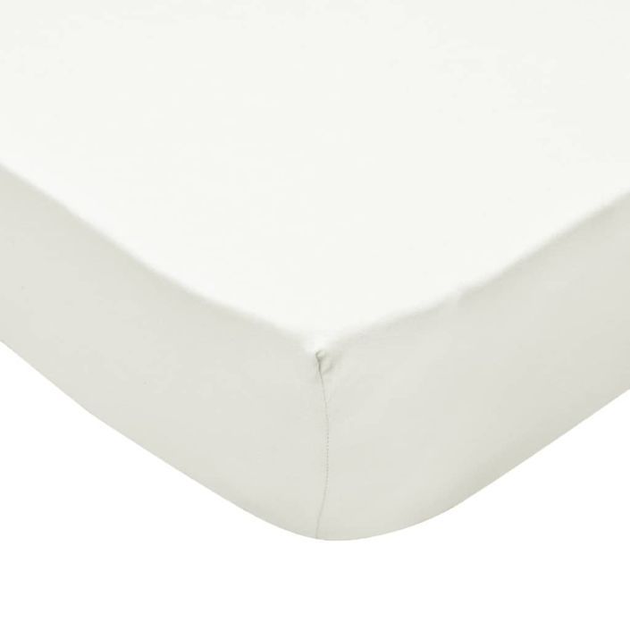 Drap-housse de berceaux 4pcs Jersey coton 60x120 cm Blanc cassé - Photo n°4