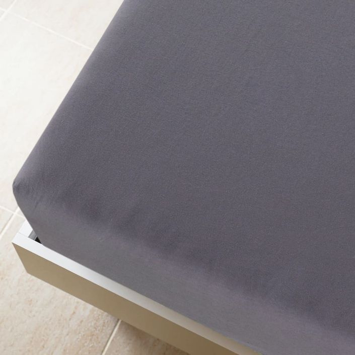 Drap-housse Jersey Anthracite 100x200 cm Coton - Photo n°4