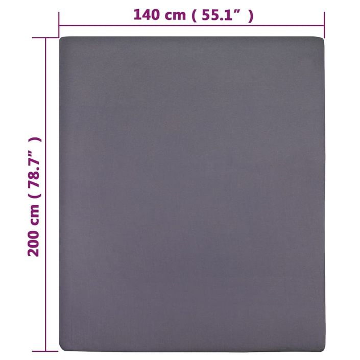 Drap-housse Jersey Anthracite 140x200 cm Coton - Photo n°5