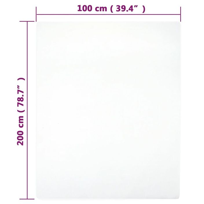 Drap-housse Jersey Blanc 100x200 cm Coton - Photo n°4