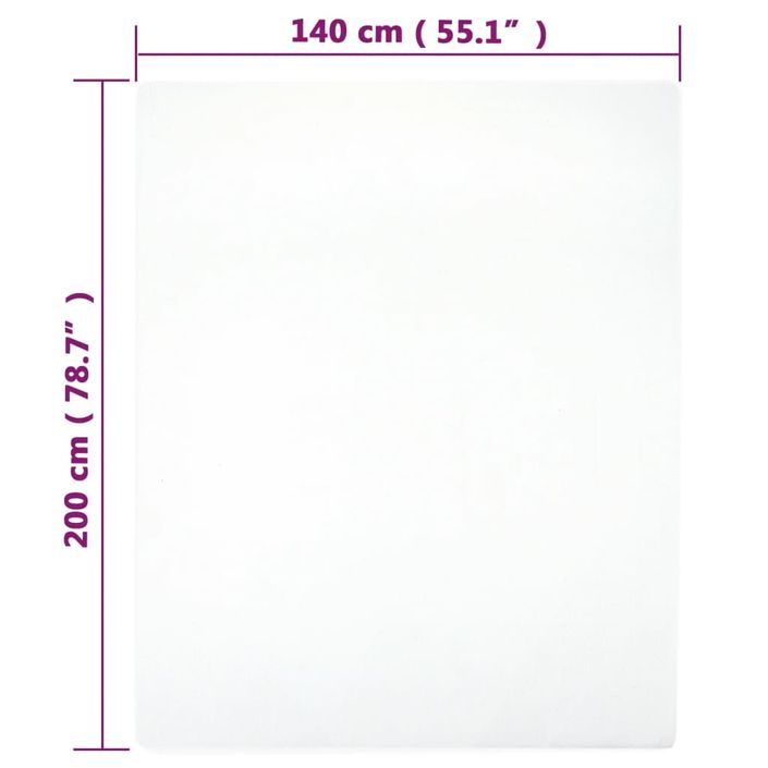 Drap-housse Jersey Blanc 140x200 cm Coton - Photo n°4