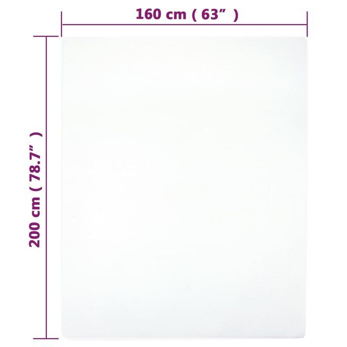 Drap-housse Jersey Blanc 160x200 cm Coton - Photo n°4