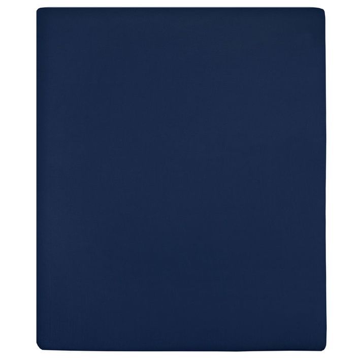 Drap-housse Jersey Bleu marine 100x200 cm Coton - Photo n°1