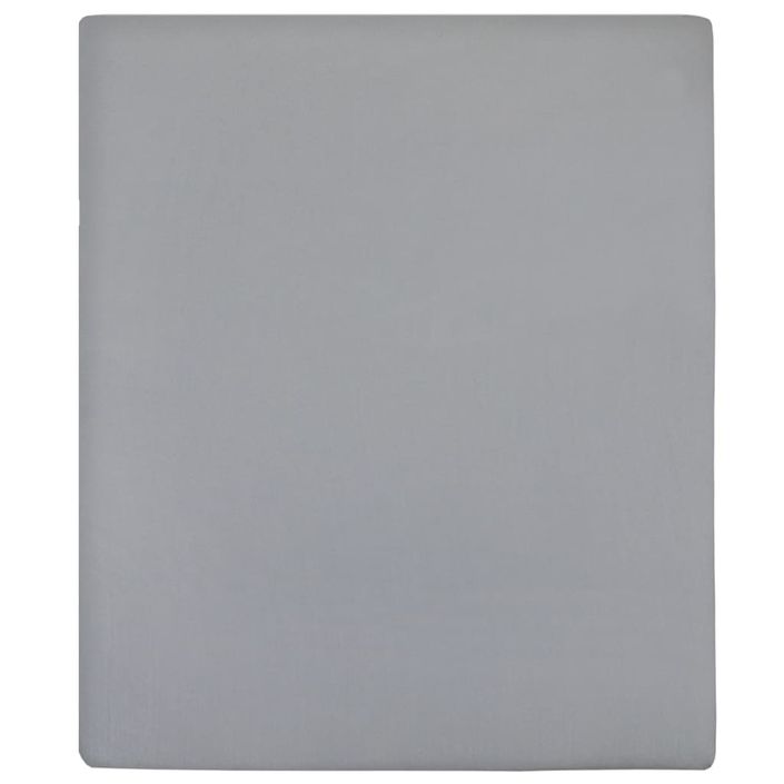 Drap-housse Jersey Gris 140x200 cm Coton - Photo n°2