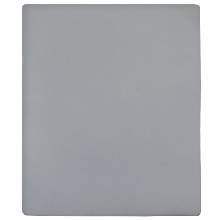 Drap-housse Jersey Gris 180x200 cm Coton - Photo n°2