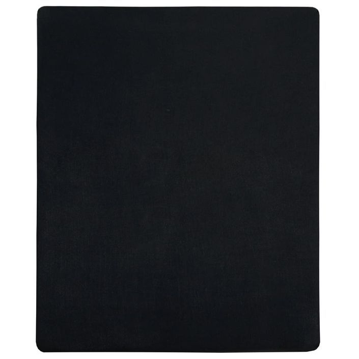 Drap-housse Jersey Noir 100x200 cm Coton - Photo n°2