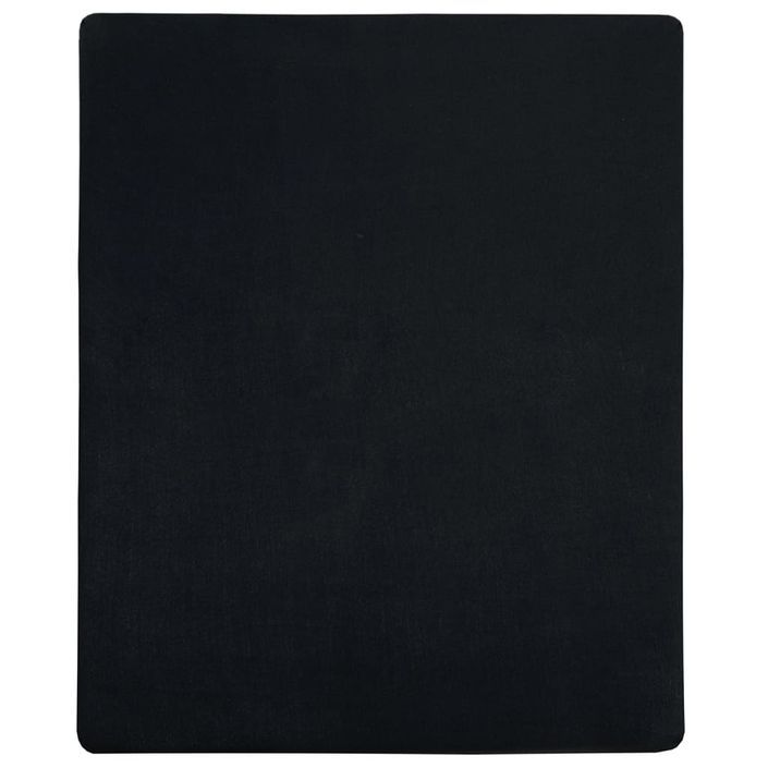 Drap-housse Jersey Noir 140x200 cm Coton - Photo n°2