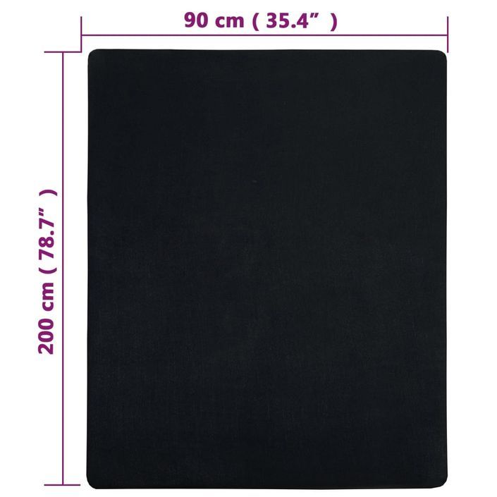 Drap-housse Jersey Noir 90x200 cm Coton - Photo n°5