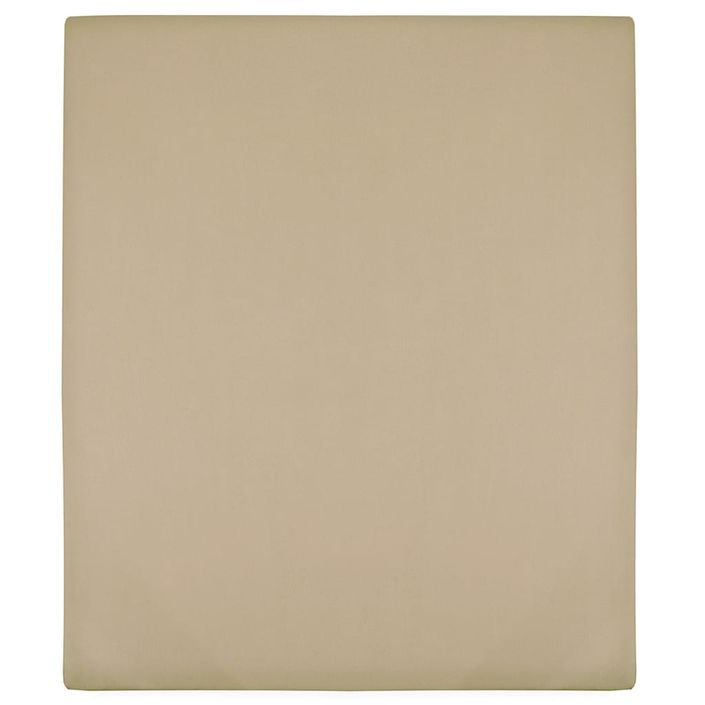 Drap-housse Jersey Taupe 140x200 cm Coton - Photo n°1