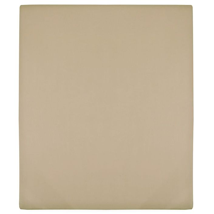 Drap-housse Jersey Taupe 160x200 cm Coton - Photo n°1