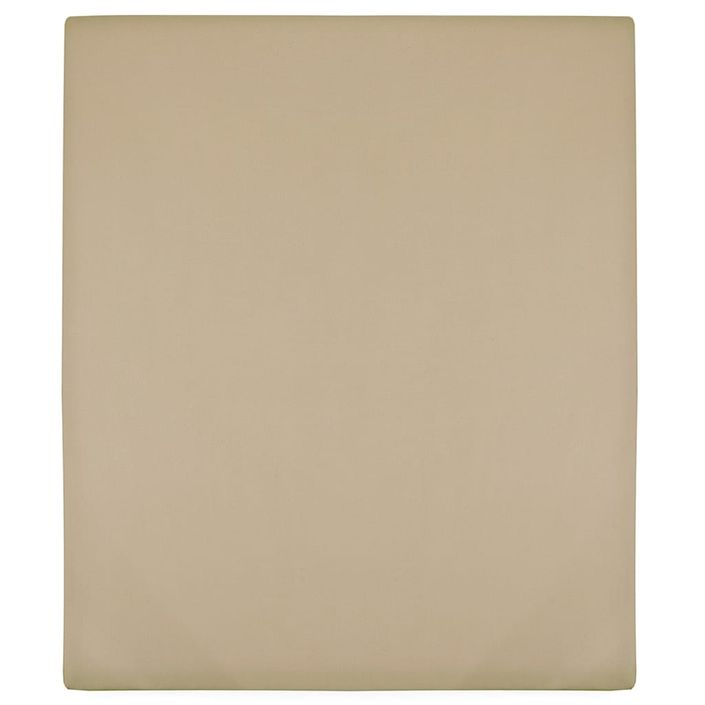 Drap-housse Jersey Taupe 180x200 cm Coton - Photo n°1