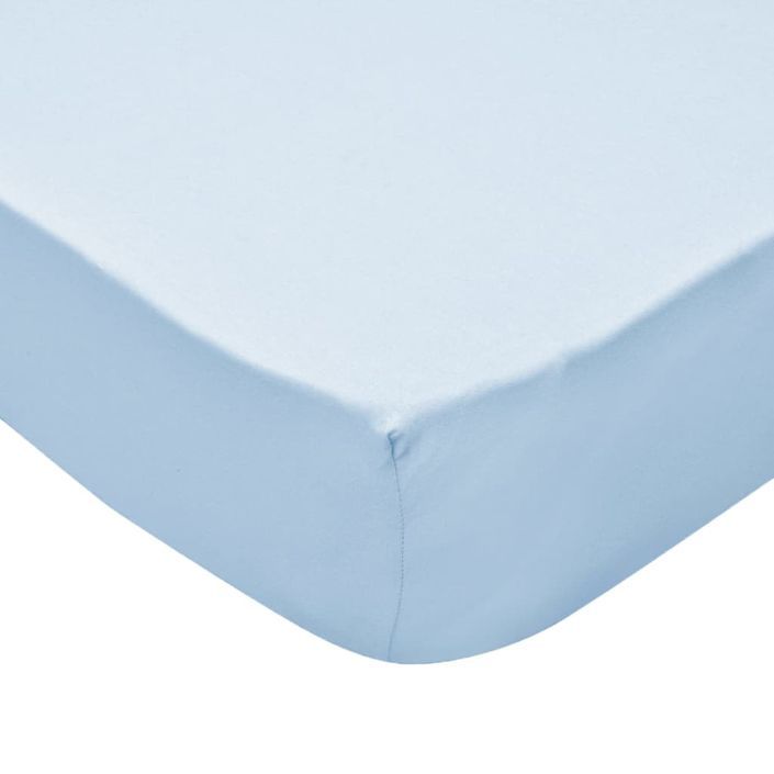 Drap-housse pour berceaux 4 pcs Jersey de coton 60x120 cm Bleu - Photo n°4