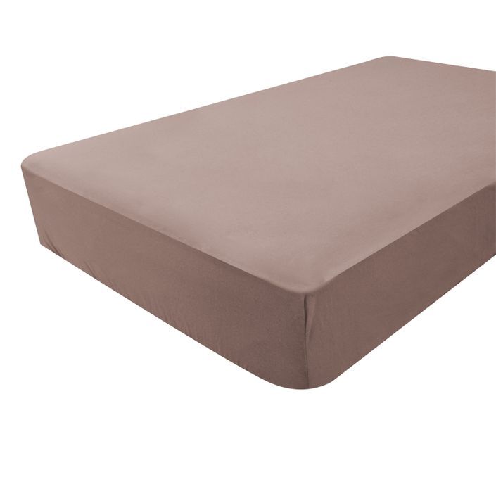Drap housse Taupe Jersey Doux Nid - Photo n°1