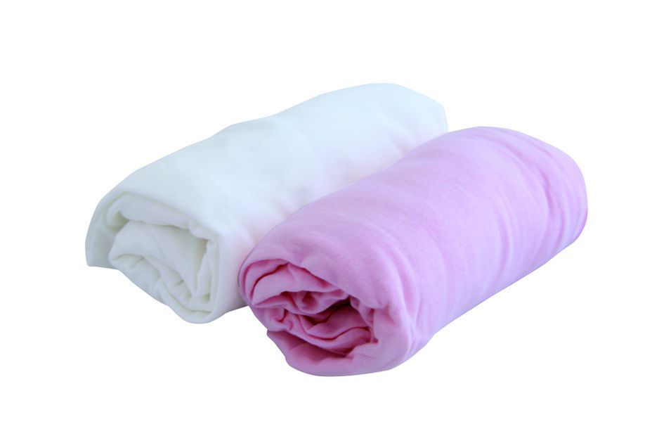 Draps housse Rose et Blanc Jersey - Photo n°3