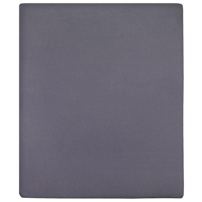 Draps-housses Jersey 2 pcs Anthracite 140x200 cm Coton - Photo n°2