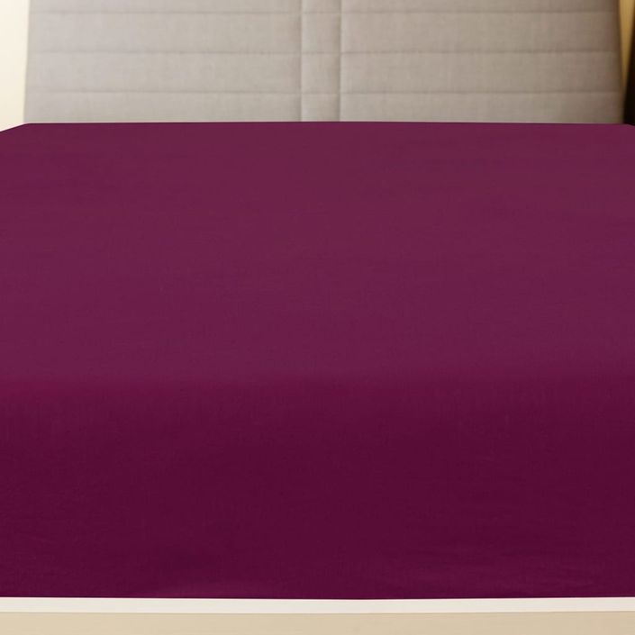 Draps-housses Jersey 2 pcs Bordeaux 160x200 cm Coton - Photo n°3