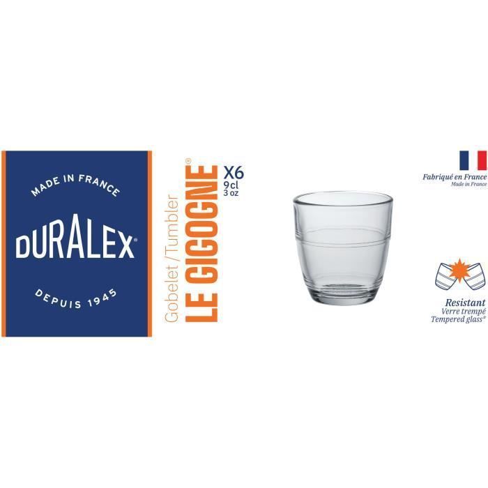 DURALEX - Gigogne Transparent - Gobelet 9 cl - verre trempé - Photo n°1
