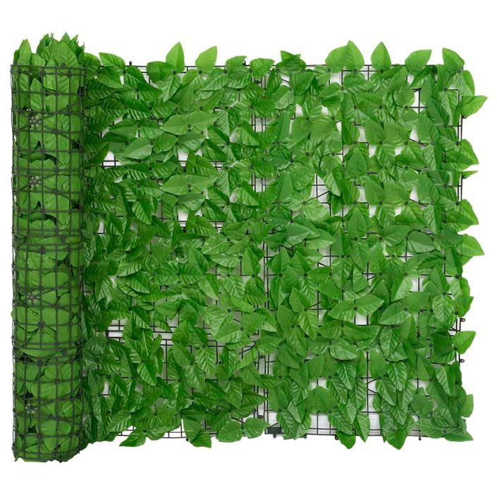 Écran de balcon avec feuilles vert 600x100 cm - Photo n°1