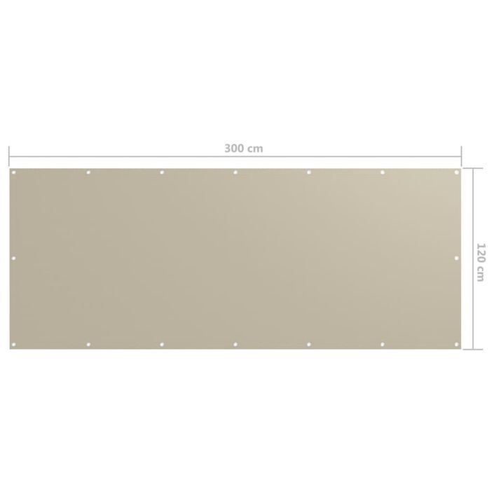 Écran de balcon Beige 120x300 cm Tissu Oxford - Photo n°5