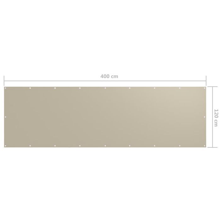 Écran de balcon Beige 120x400 cm Tissu Oxford - Photo n°5