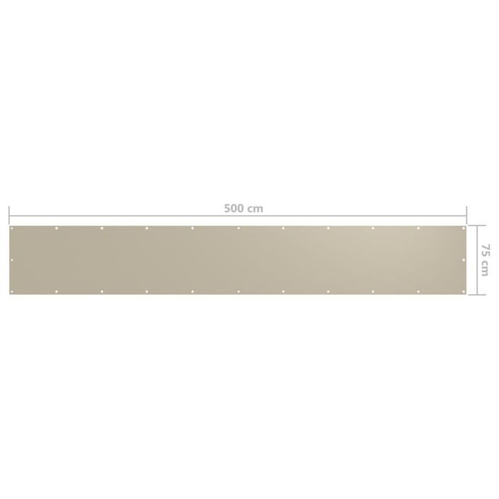 Écran de balcon Beige 75x500 cm Tissu Oxford - Photo n°5