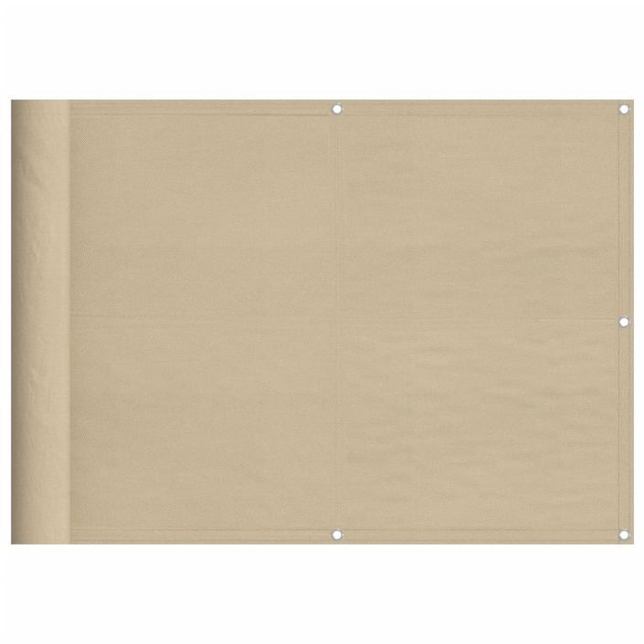 Écran de balcon beige 75x700 cm 100% polyester oxford - Photo n°1