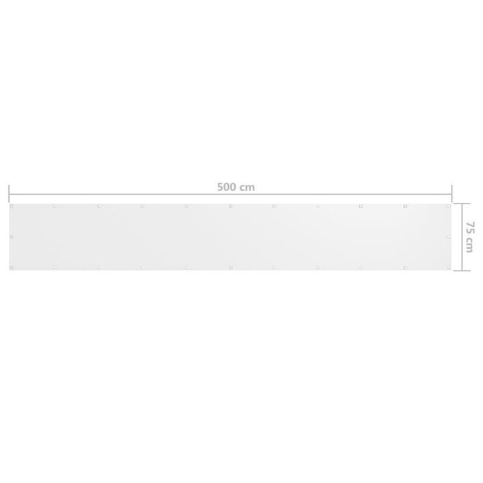 Écran de balcon Blanc 75x500 cm Tissu Oxford - Photo n°5