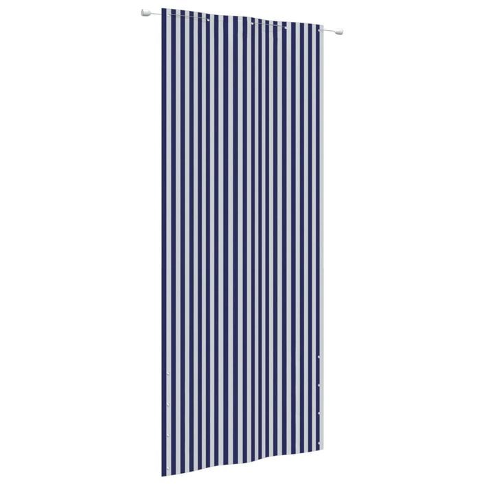 Écran de balcon Bleu et blanc 100x240 cm Tissu Oxford - Photo n°1