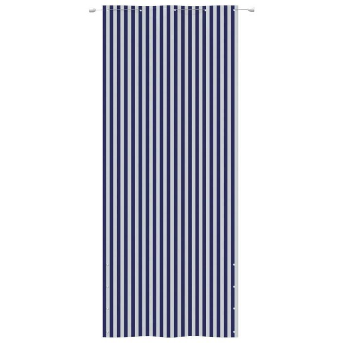 Écran de balcon Bleu et blanc 100x240 cm Tissu Oxford - Photo n°2