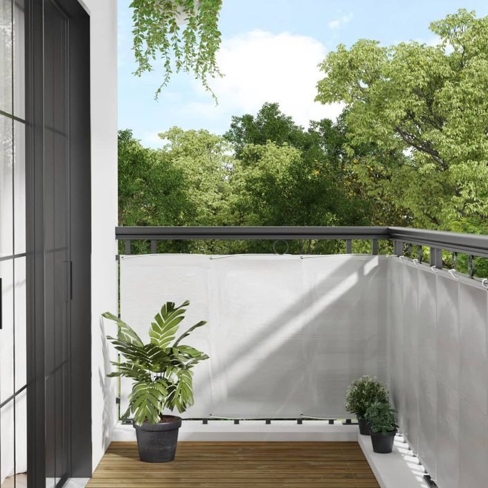 Écran de balcon gris clair 90x500 cm 100% polyester oxford - Photo n°1