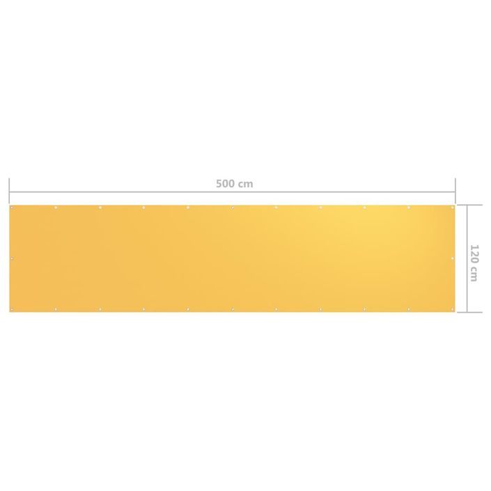 Écran de balcon Jaune 120x500 cm Tissu Oxford - Photo n°5