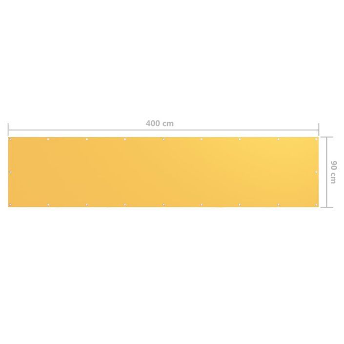 Écran de balcon Jaune 90x400 cm Tissu Oxford - Photo n°5