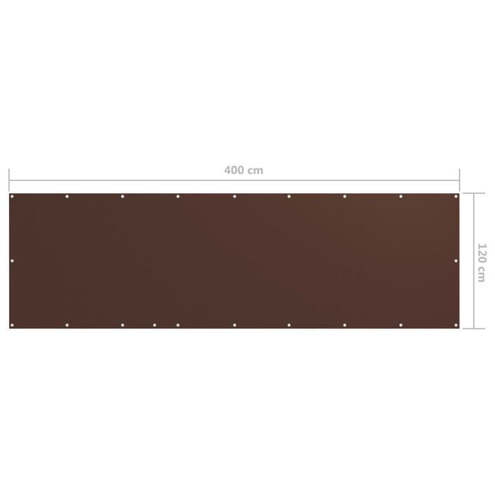 Écran de balcon Marron 120x400 cm Tissu Oxford - Photo n°5