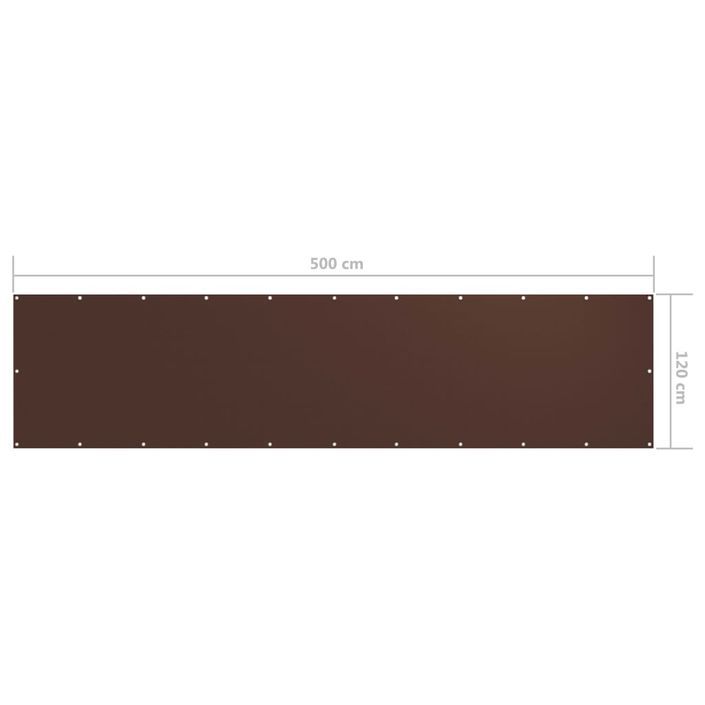 Écran de balcon Marron 120x500 cm Tissu Oxford - Photo n°5