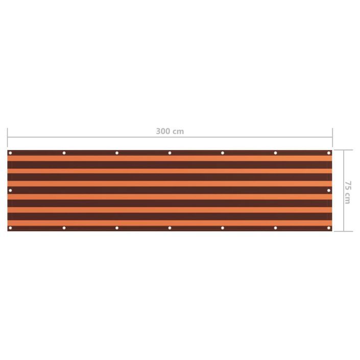 Écran de balcon Orange et marron 75x300 cm Tissu Oxford - Photo n°5