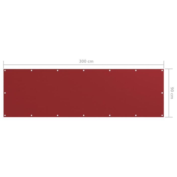 Écran de balcon Rouge 90x300 cm Tissu Oxford - Photo n°5