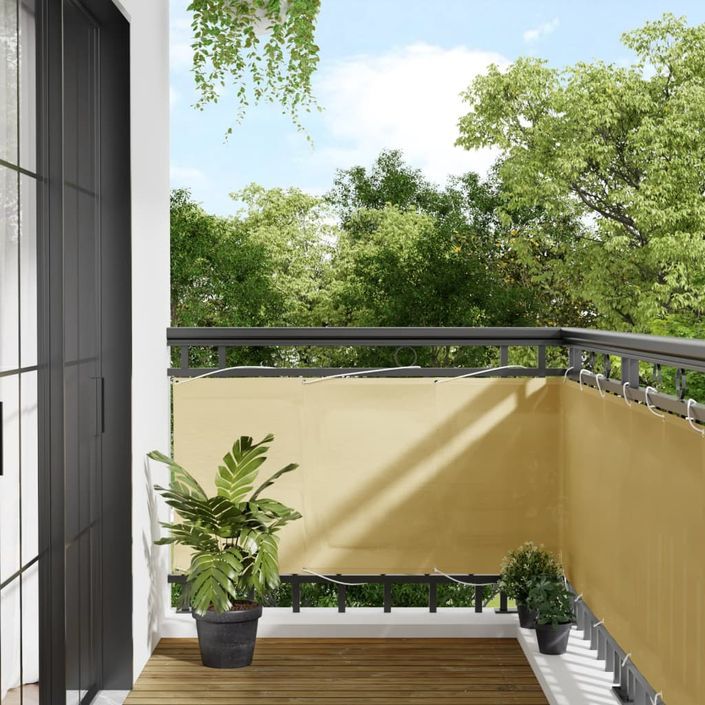 Écran de balcon sable 75x500 cm 100% polyester oxford - Photo n°1