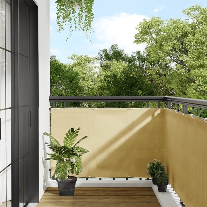 Écran de balcon sable 90x800 cm 100% polyester oxford - Photo n°1