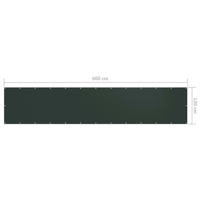 Écran de balcon Vert foncé 120x600 cm Tissu Oxford - Photo n°5