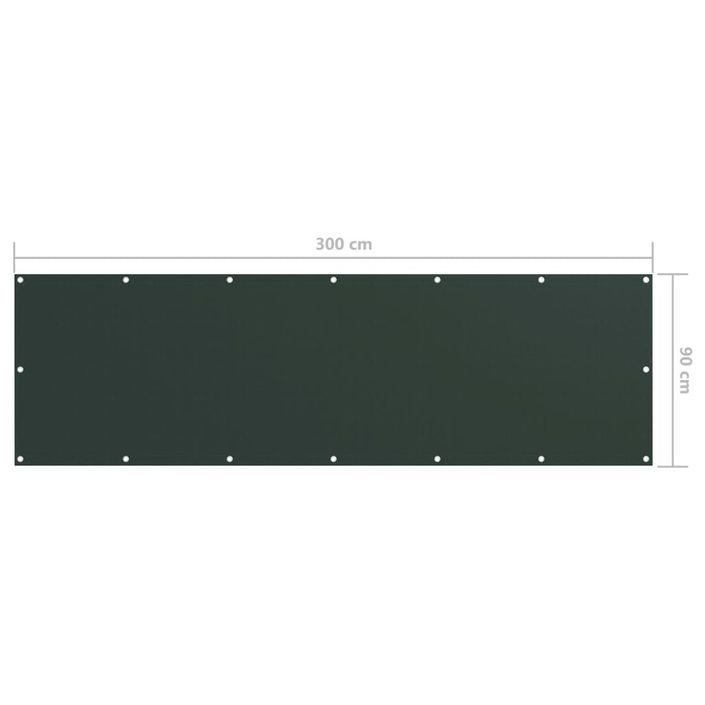 Écran de balcon Vert foncé 90x300 cm Tissu Oxford - Photo n°5