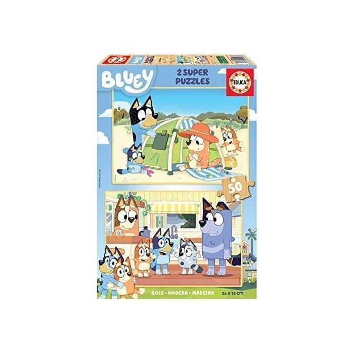 EDUCA - Bluey Puzzle bois 2x50 - Photo n°1