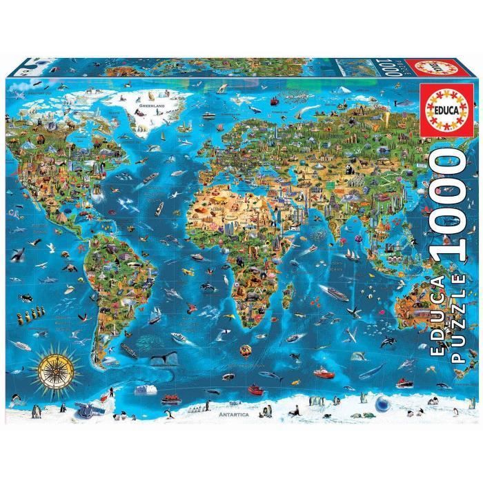 EDUCA - Puzzle - 1000 merveilles du monde - Photo n°1