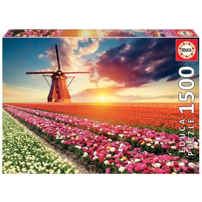 EDUCA - Puzzle - 1500 CHAMPS DE TULIPES - Photo n°1