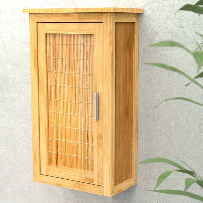 EISL Armoire haute avec porte Bambou 40x20x70 cm - Photo n°2