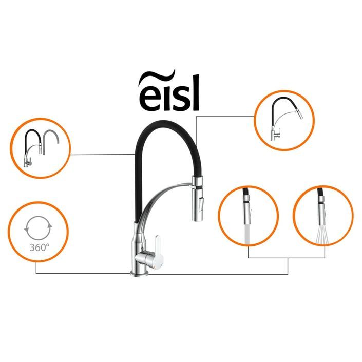 EISL Mitigeur de cuisine avec bec Soft-Touch CARNEO noir chromé - Photo n°7