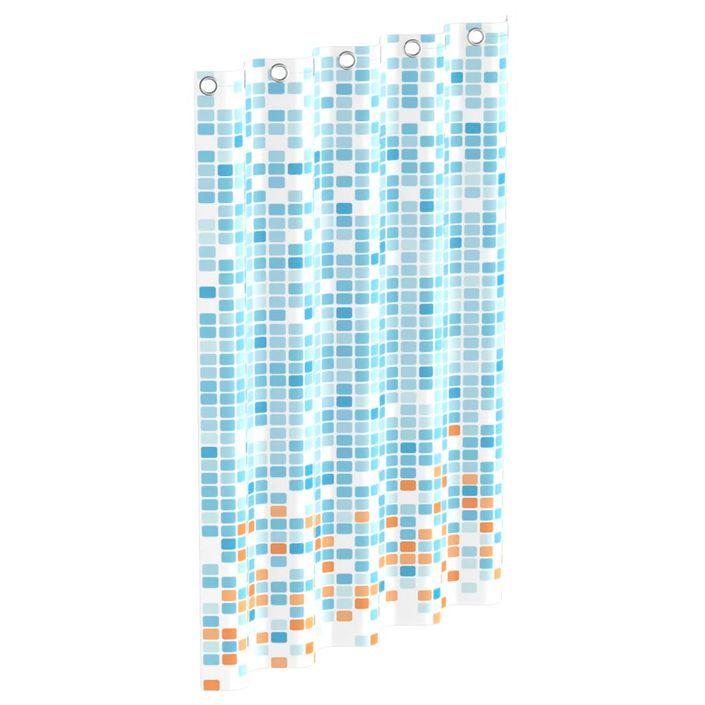 EISL Rideau de douche avec mosaïque bleu-orange 200x180x0,2 cm - Photo n°2