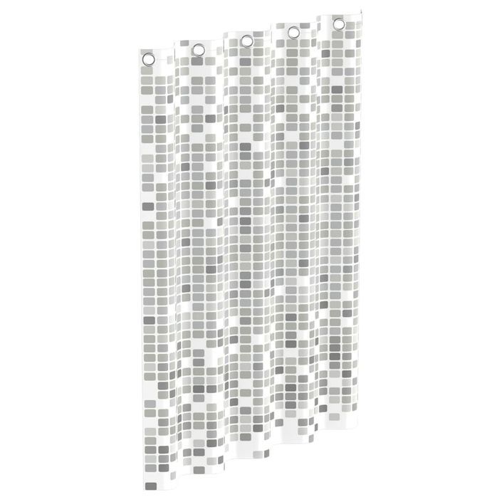 EISL Rideau de douche avec mosaïque gris 200x180x0,2 cm - Photo n°2