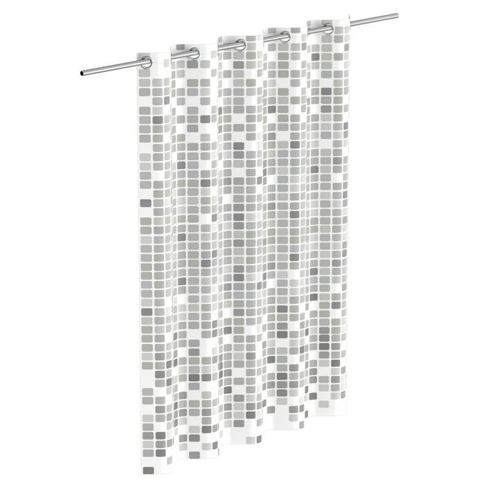 EISL Rideau de douche avec mosaïque gris 200x180x0,2 cm - Photo n°3